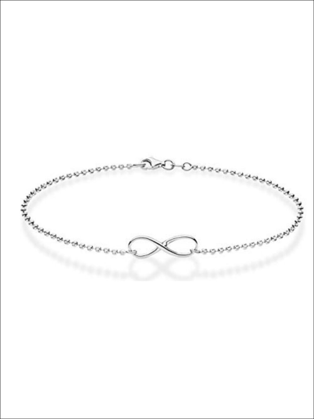 Sterling Silver 18K Gold Plated Infinity Anklet Diamond-Cut Beaded